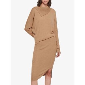 All Saints - Beige Dolman Sleeve Wool Cashmere Dress - Large
